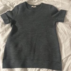 Madewell blue cuffed short sleeve sweater